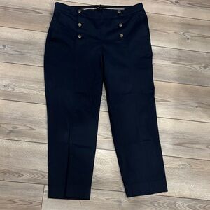 Banana Republic Navy Button-Front Trousers